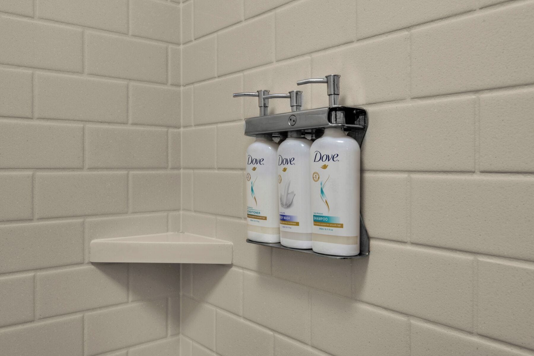 combined shower/bathtub, free toiletries, hair dryer, towels