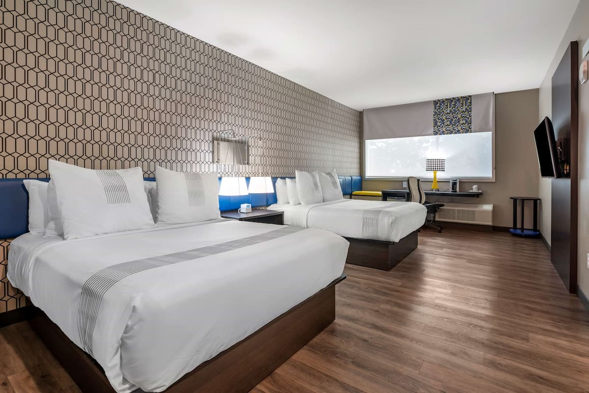 1 bedroom, premium bedding, memory-foam beds, laptop workspace