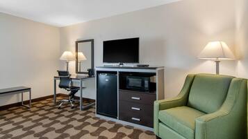 Desk, free WiFi, bed sheets, alarm clocks