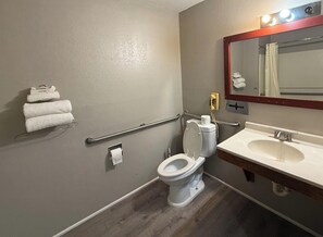 King Bed Accessible Non Smoking | Bathroom | Shower, free toiletries, hair dryer, towels - Coldwater Inn & Suites near I 69 (Coldwater)