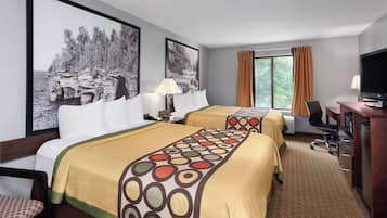 Kamer, 2 queensize bedden, niet-roken | 1 slaapkamer, een bureau, verduisterende gordijnen, gratis babybedden