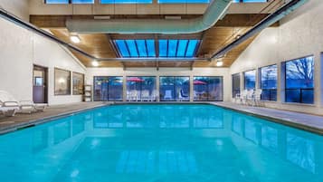 Indoor pool, open 6 AM to 10 PM, sun loungers