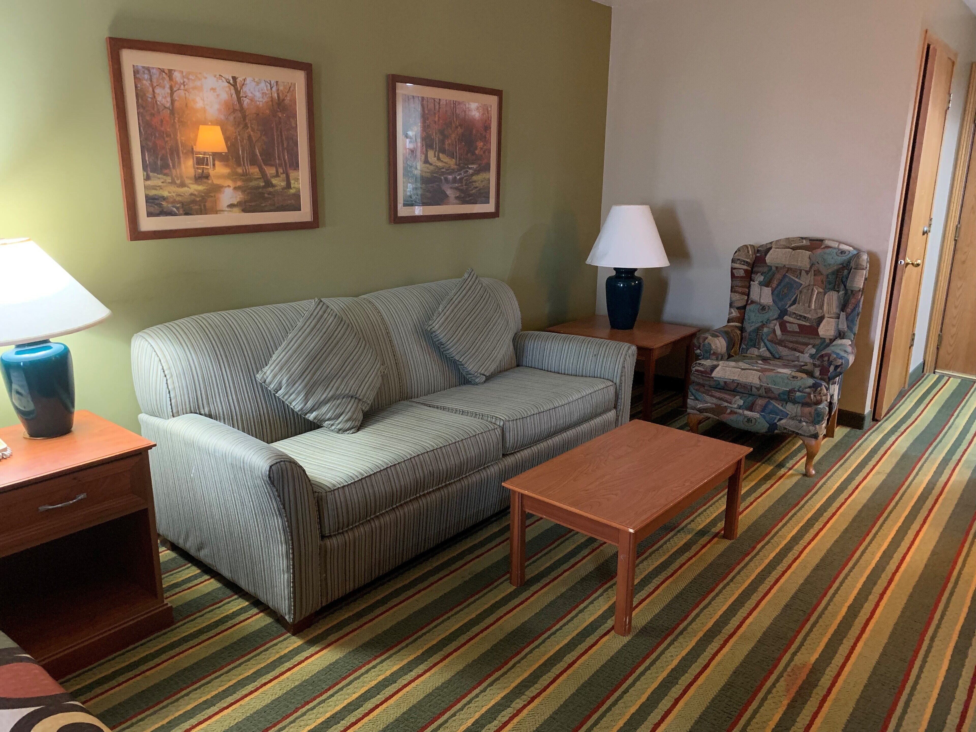 suite, 1 bedroom, non smoking (1 king bed) | living area | 32-inch tv with cable channels