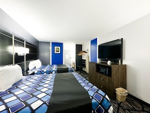 Room, 2 Queen Beds, Non Smoking, Refrigerator & Microwave | 1 bedroom, desk, WiFi, bed sheets