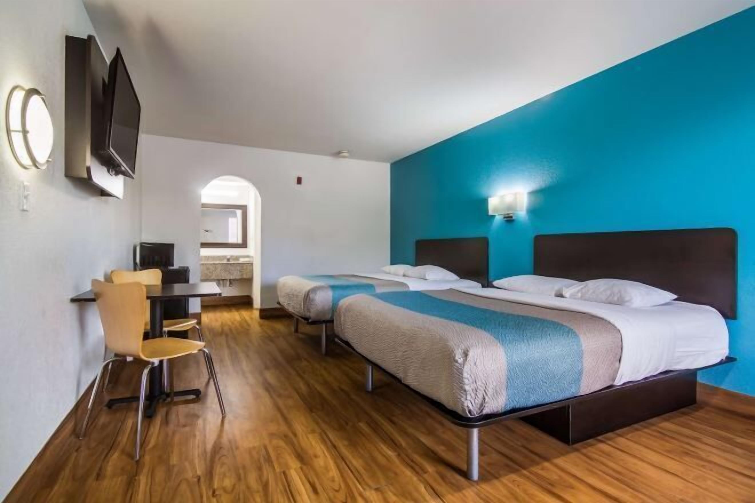 Hypo-allergenic bedding, individually furnished, laptop workspace