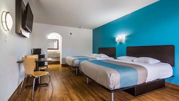 Hypo-allergenic bedding, individually furnished, laptop workspace