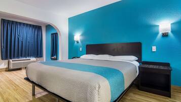 Hypo-allergenic bedding, individually furnished, laptop workspace