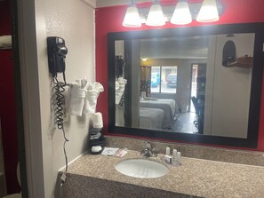 Desk, laptop workspace, blackout drapes, soundproofing - Super 8 by Wyndham Monroe (Monroe)