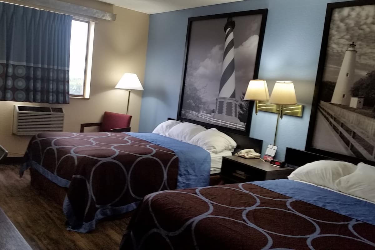 Room, 2 Double Beds, Non Smoking | Desk, iron/ironing board, free WiFi, bed sheets