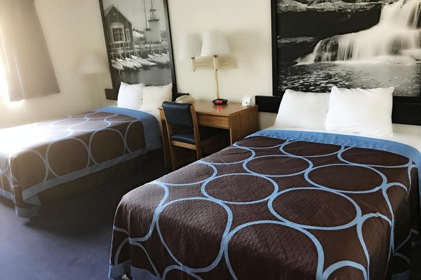 Room, 2 Double Beds, Refrigerator & Microwave | Iron/ironing board, WiFi (free), bed sheets