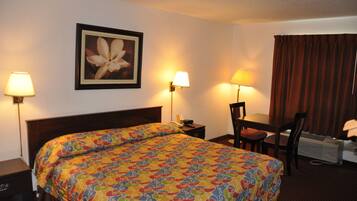 Desk, free WiFi, bed sheets