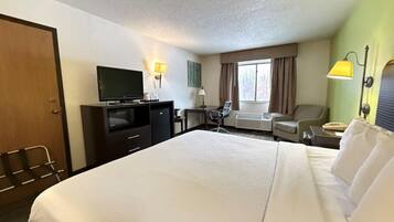 In-room safe, desk, laptop workspace, blackout curtains