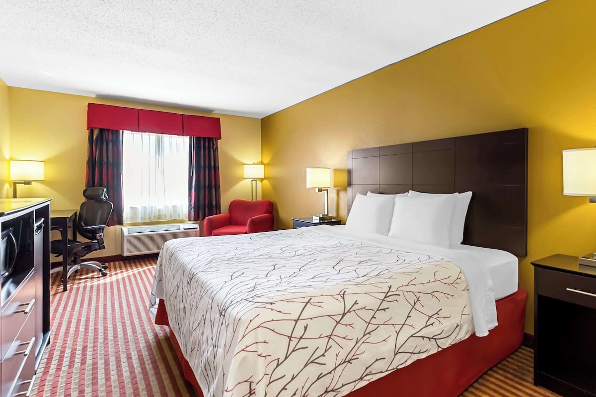Standard Room, 1 King Bed, Non Smoking, Refrigerator & Microwave | Soundproofing, iron/ironing board, cribs (free), high-speed internet