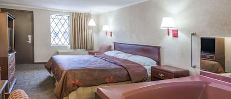 Bureau, accÚs au Wi-Fi (inclus), literie fournie, réveille-matin