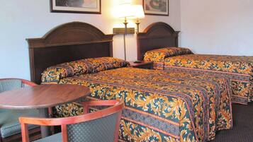 Desk, laptop workspace, blackout drapes, free WiFi