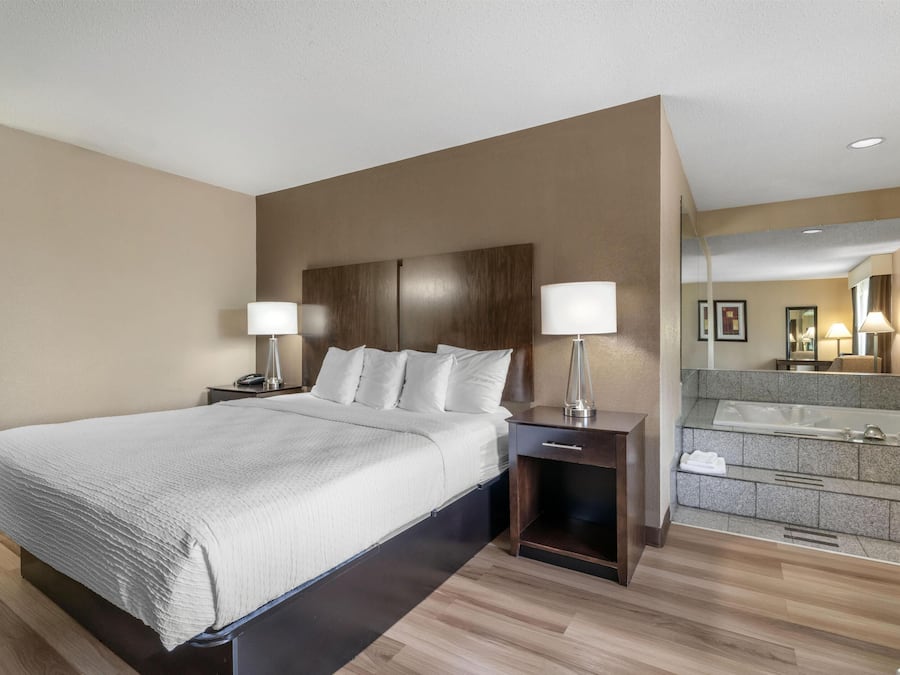 Suite, 1 King Bed, Non Smoking, Jetted Tub | Hypo-allergenic bedding, iron/ironing board, Internet, bed sheets