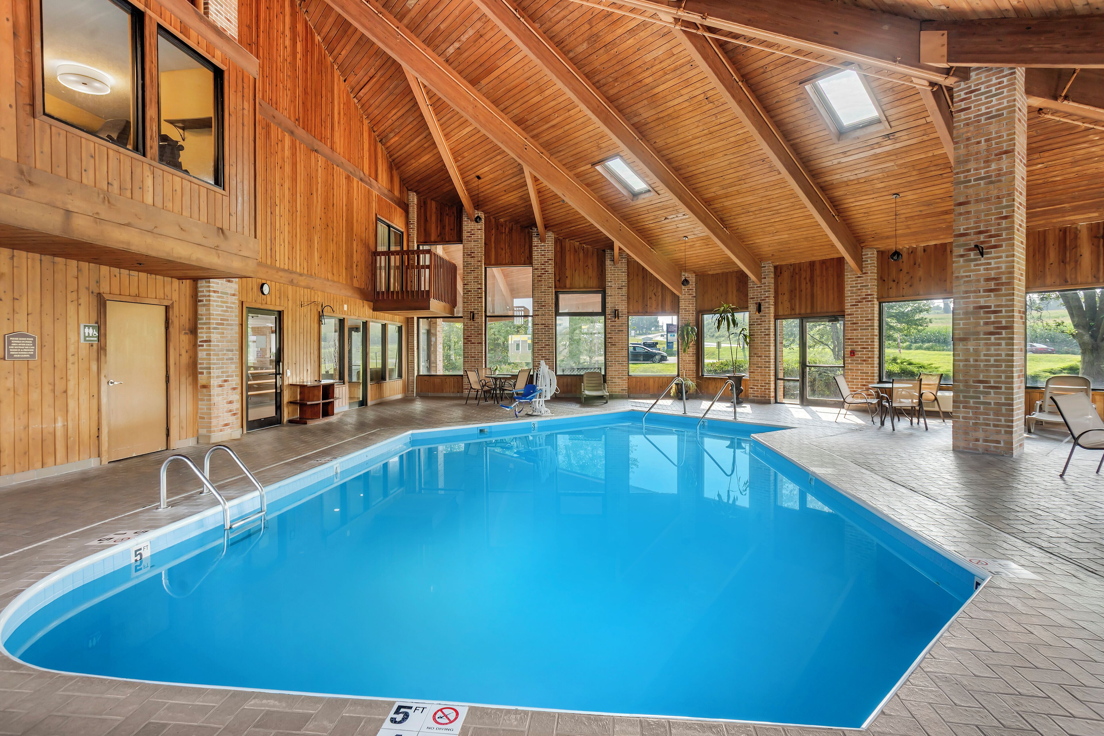 Indoor pool, sun loungers