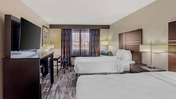 Standard Room, 2 Double Beds, Refrigerator & Microwave | Individually decorated, individually furnished, desk, laptop workspace
