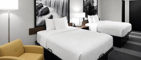 Room, 2 Queen Beds | Desk, blackout drapes, free WiFi, bed sheets