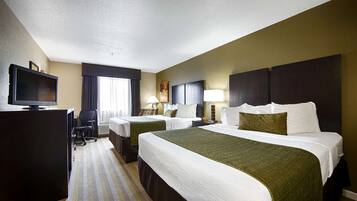 Standard Room, 2 Queen Beds, Non Smoking, Refrigerator & Microwave | Premium bedding, pillowtop beds, blackout drapes, iron/ironing board