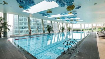 2 indoor pools, open 6:00 AM to 11:00 PM, lifeguards on site