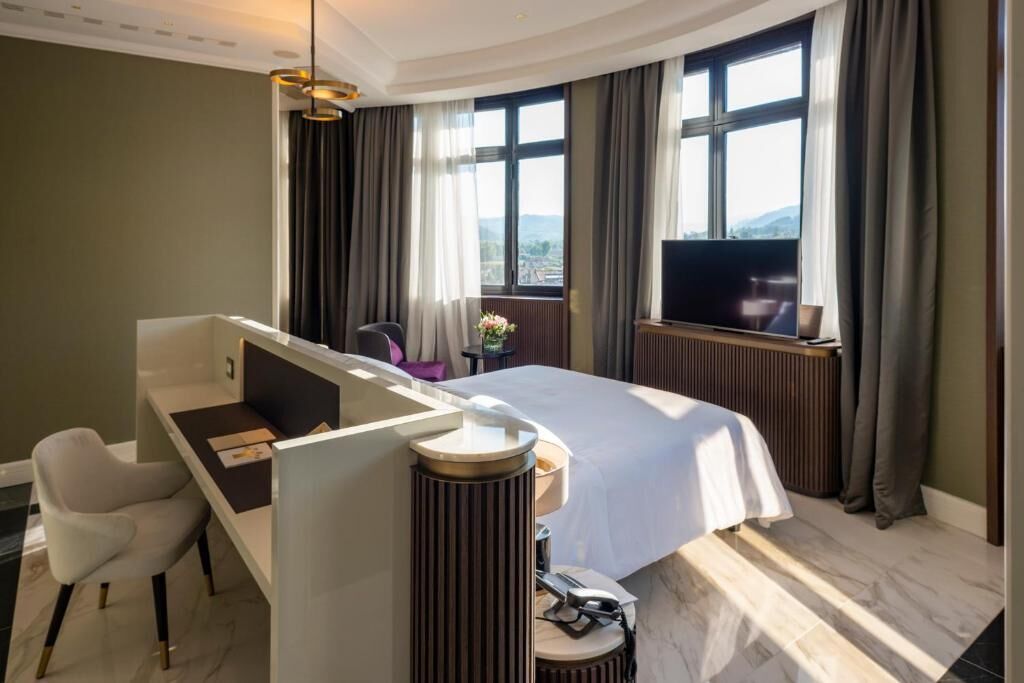 Literie de qualité supérieure, couette en duvet d'oie, minibar