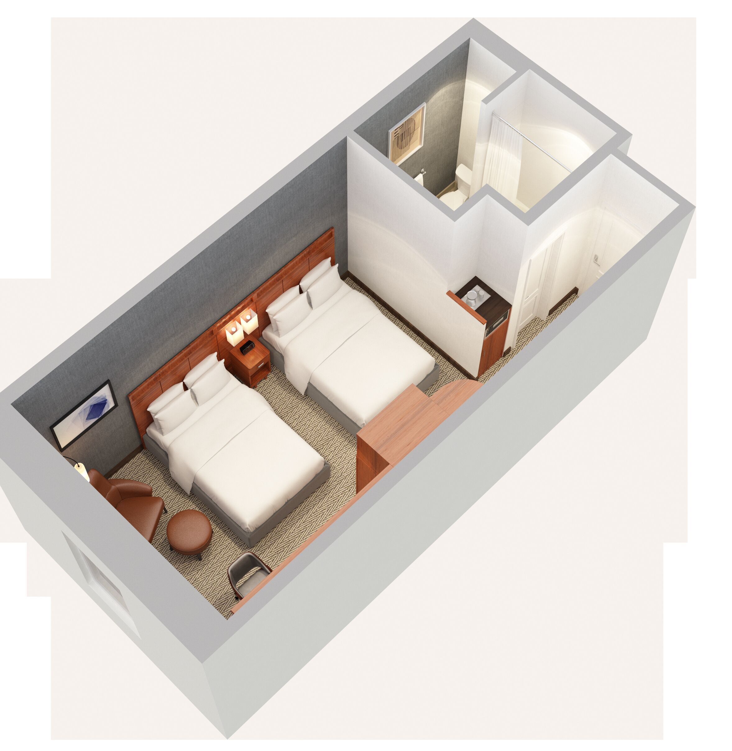 room, 2 queen beds | floor plan