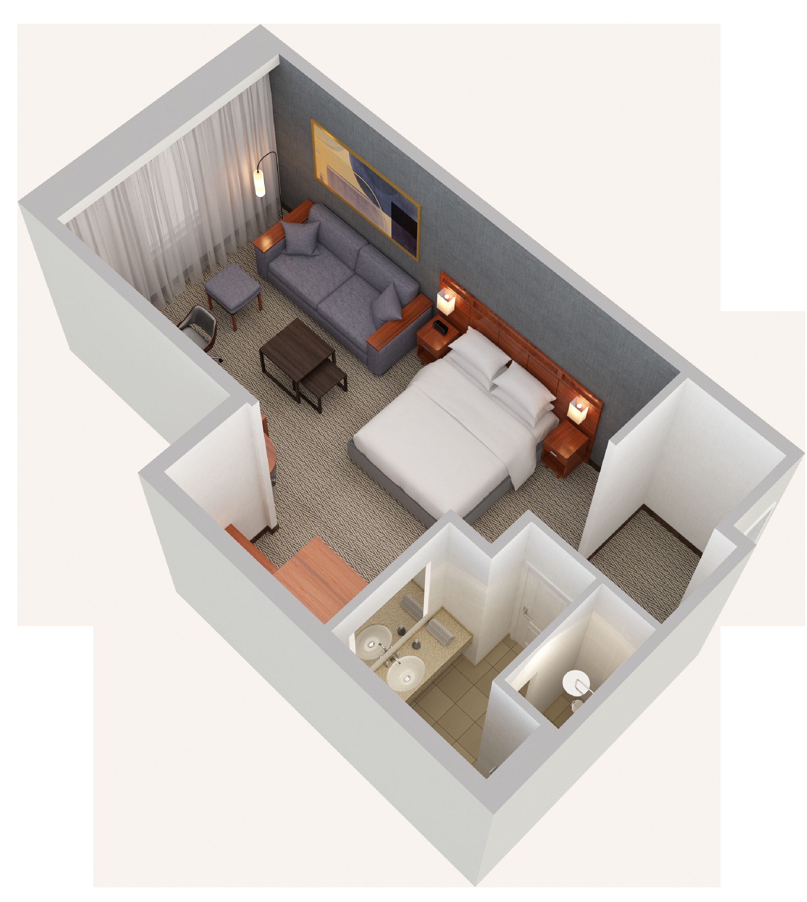 junior suite, 1 king bed with sofa bed, kitchen | floor plan