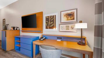 Hypo-allergenic bedding, down duvets, desk, blackout curtains