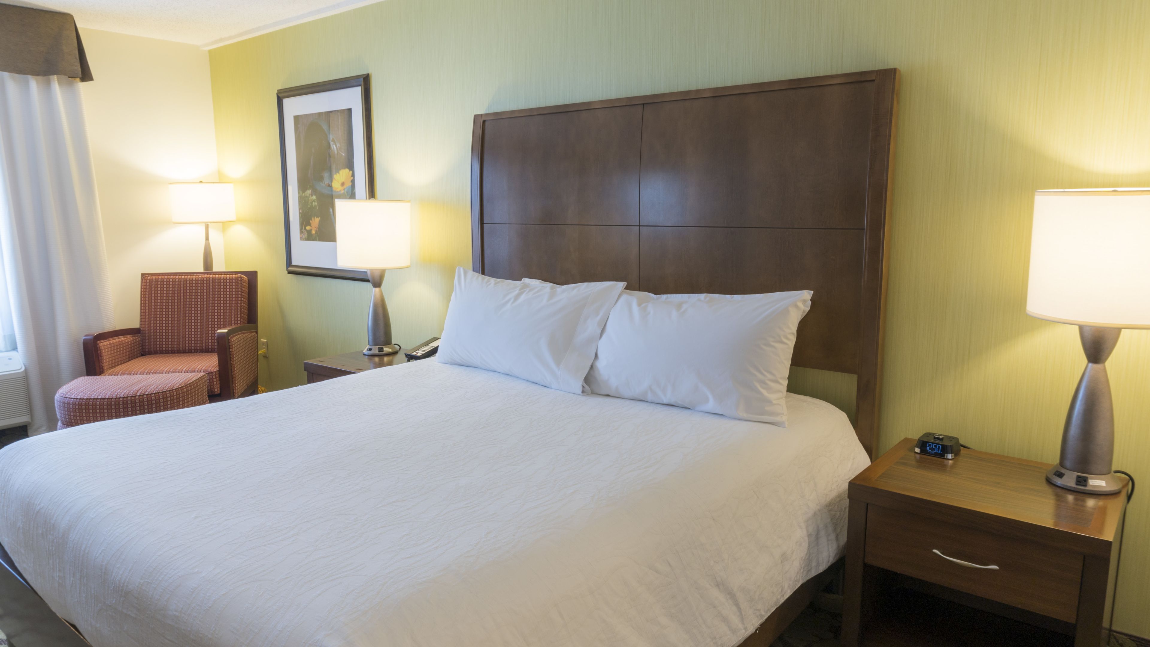 one king bed | desk, laptop workspace, blackout curtains, iron/ironing board