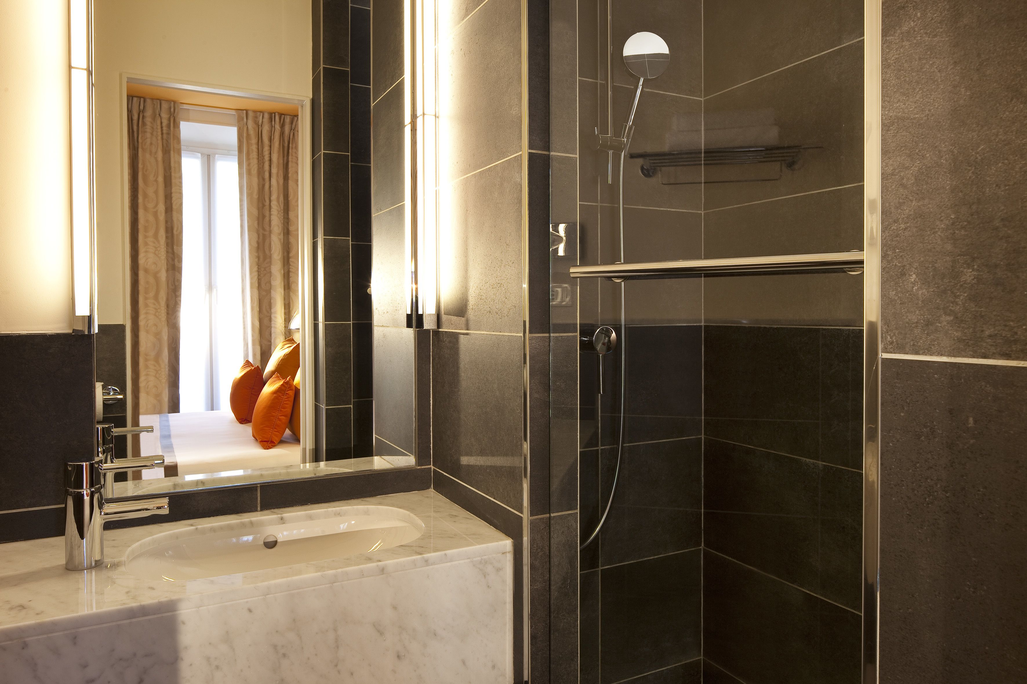 free toiletries, hair dryer, towels