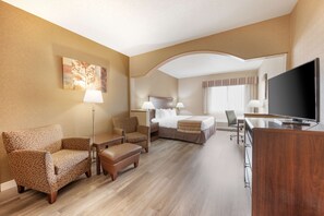 1 bedroom, desk, laptop workspace, iron/ironing board