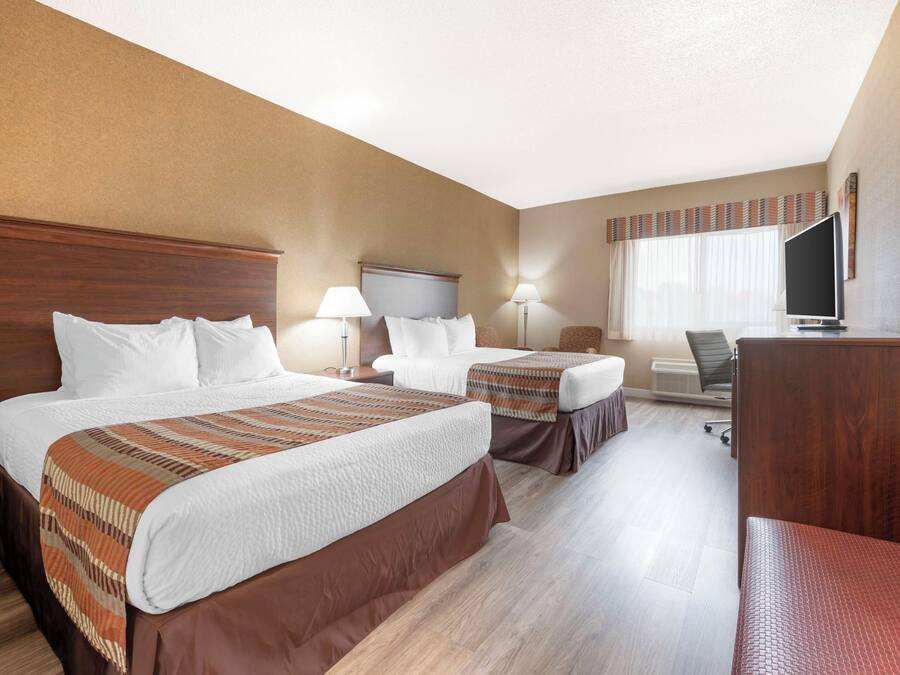 Standard Room, 2 Queen Beds, Non Smoking, Refrigerator & Microwave | Desk, laptop workspace, iron/ironing board, WiFi