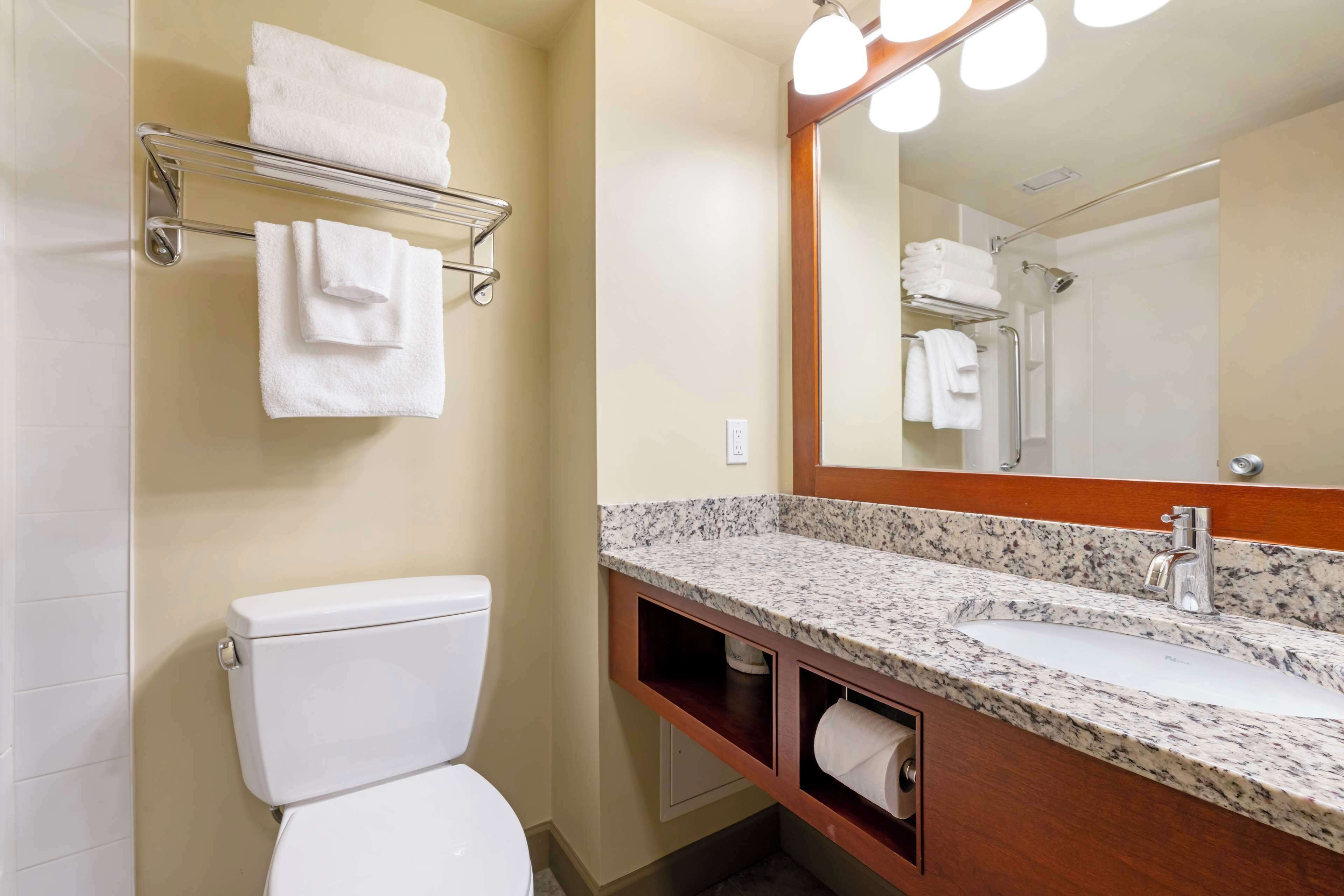 suite, 2 queen beds, non smoking, refrigerator & microwave (with sofabed) | bathroom | combined shower/bathtub, free toiletries, hair dryer, towels
