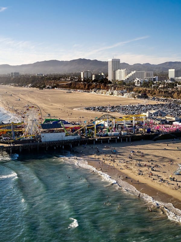 On the beach, sun loungers, beach umbrellas, beach towels