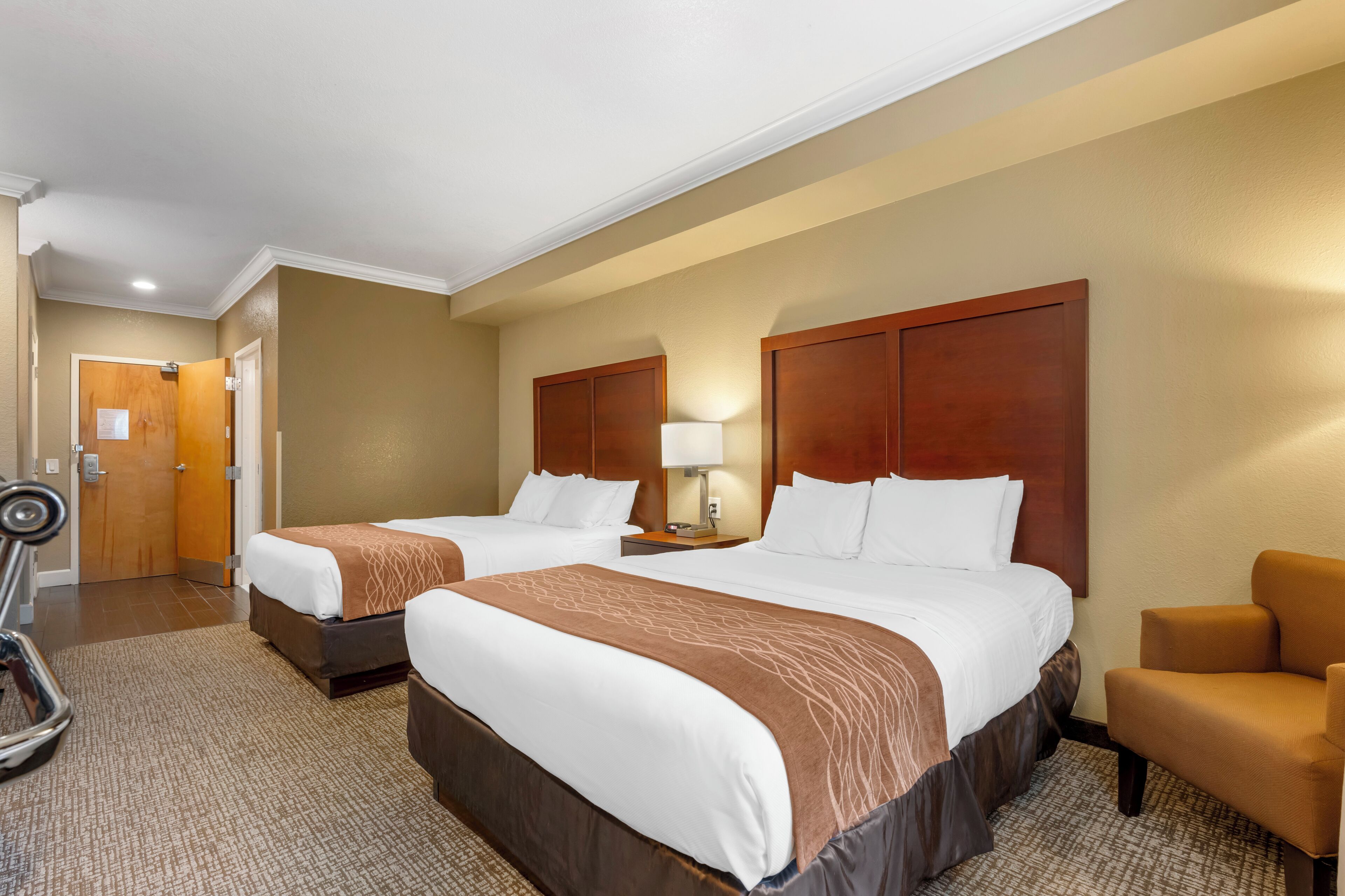 Egyptian cotton sheets, premium bedding, desk, blackout drapes