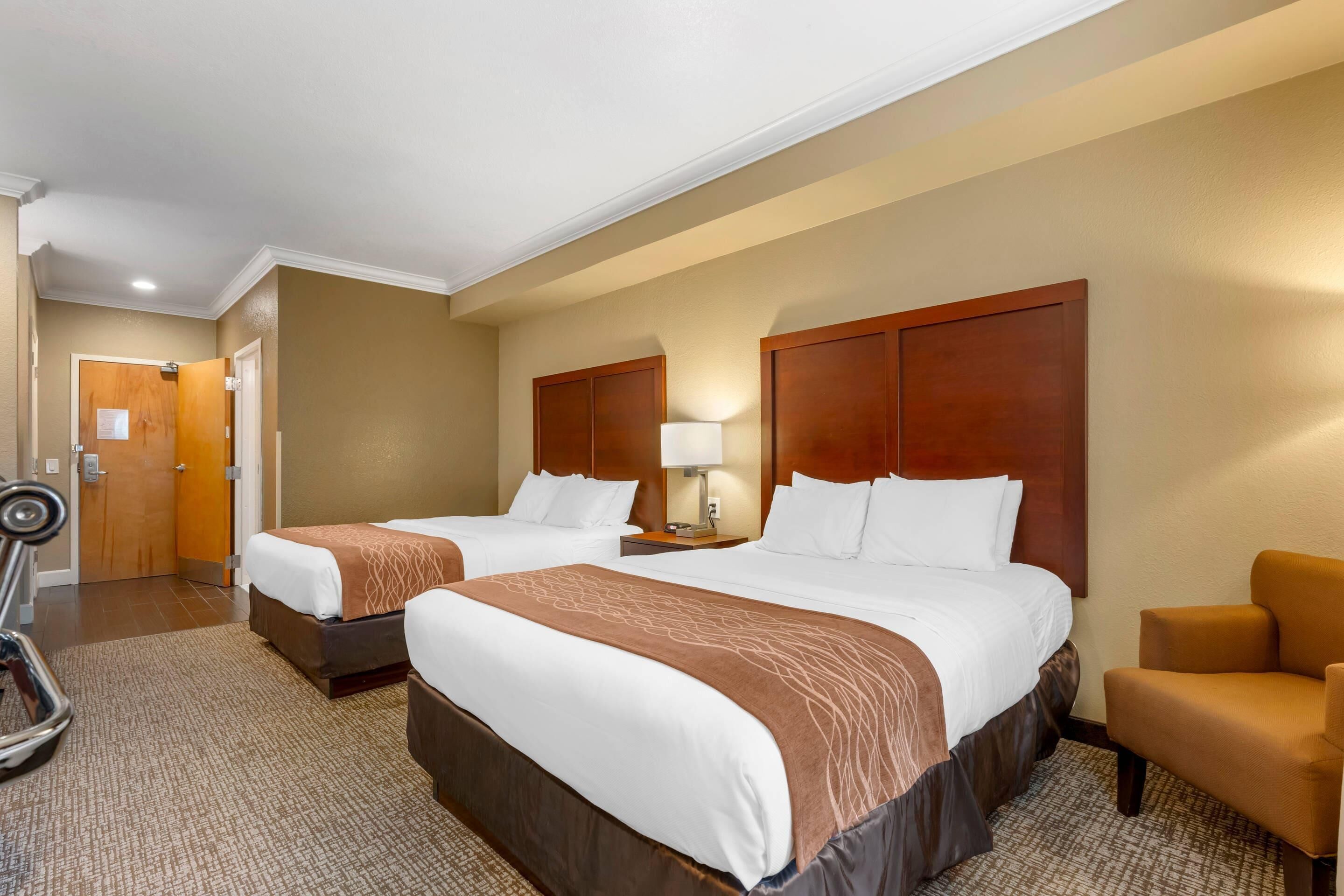 Room, 2 Queen Beds, Accessible, Non Smoking | Egyptian cotton sheets, premium bedding, desk, blackout drapes