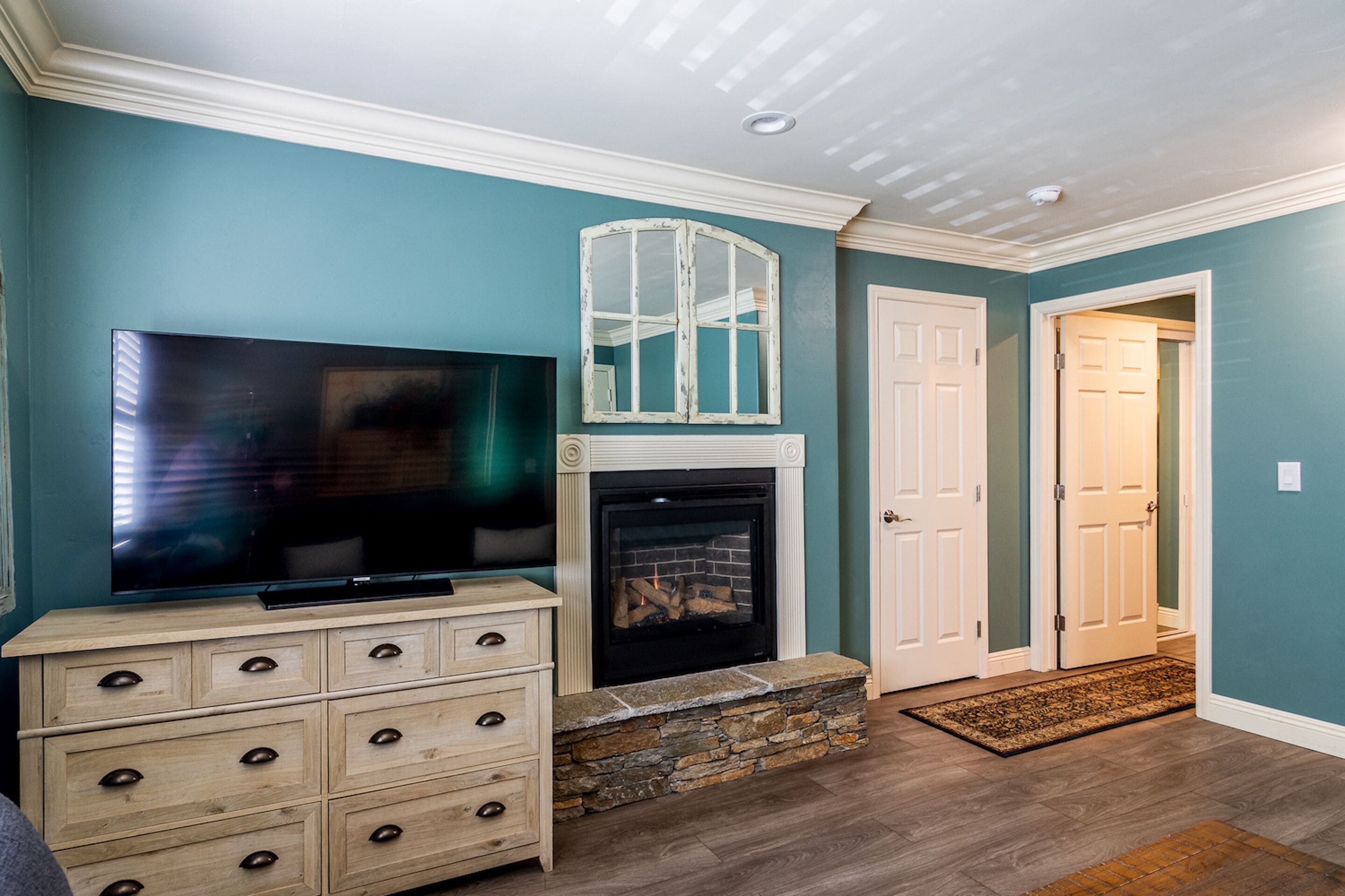 two queen bed suite | living area | lcd tv