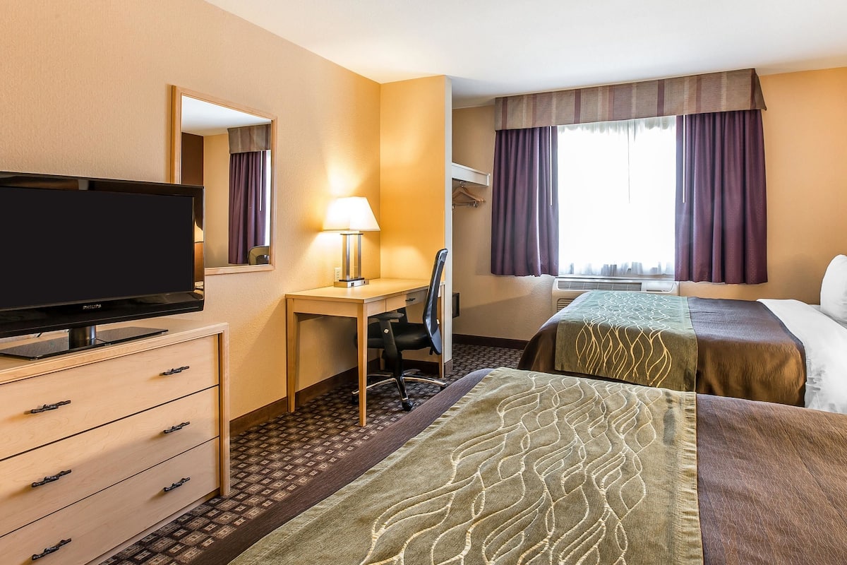 Standard Room, 2 Queen Beds, Non Smoking | In-room safe, desk, blackout curtains, soundproofing