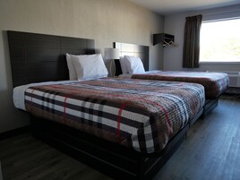 Basic Room, 2 Queen Beds, Refrigerator & Microwave | Desk, free WiFi, bed sheets