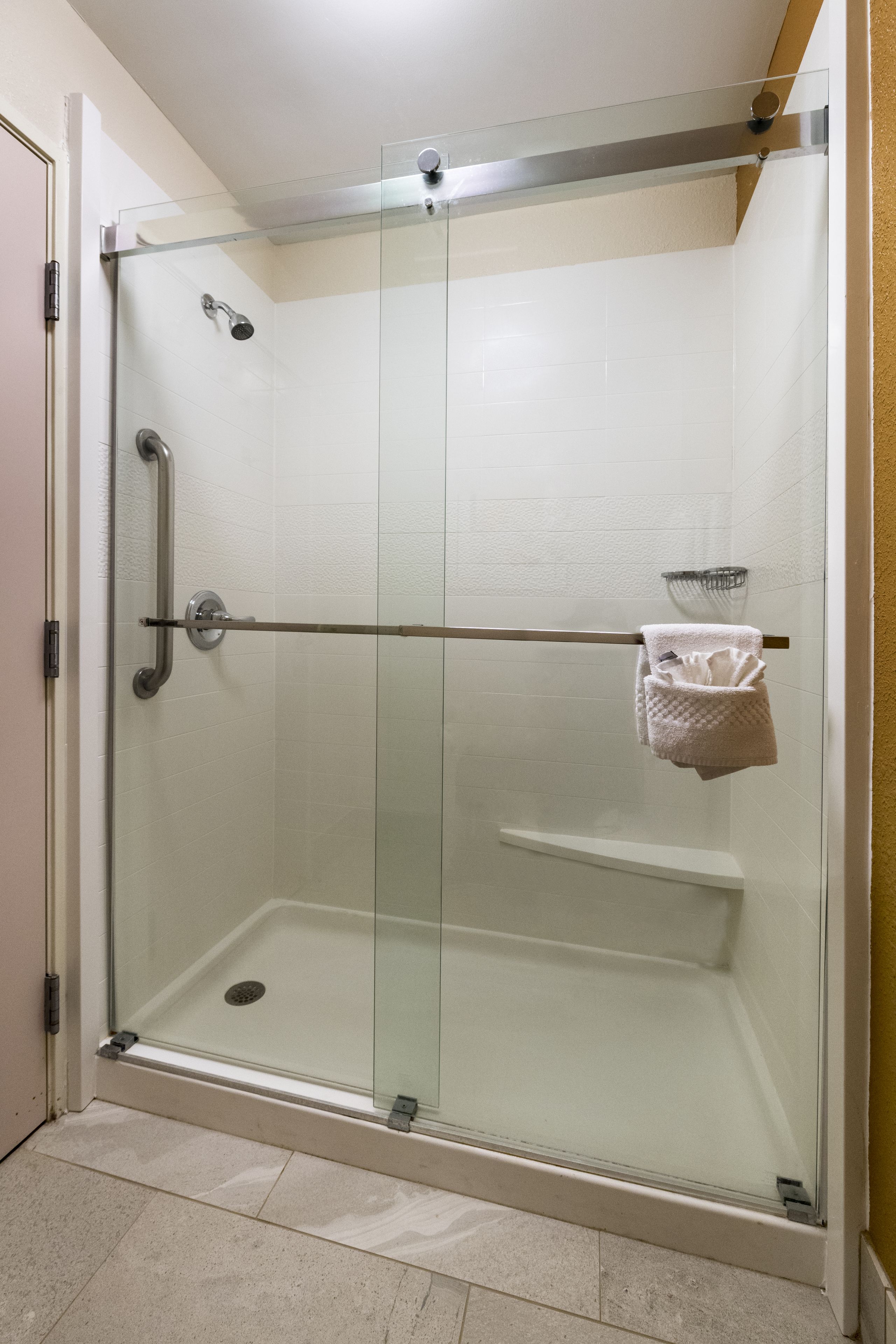 premium bedding, desk, blackout curtains, iron/ironing board