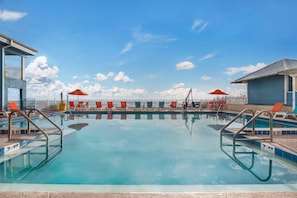 3 outdoor pools, open 7:00 AM to 8:00 PM, pool umbrellas, sun loungers