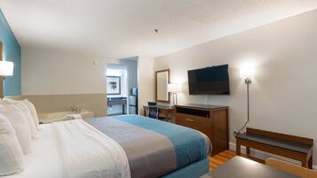 Desk, free WiFi, bed sheets