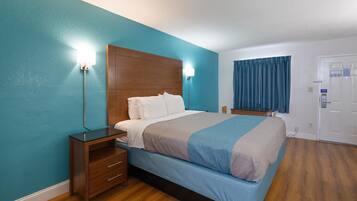 Desk, free WiFi, bed sheets