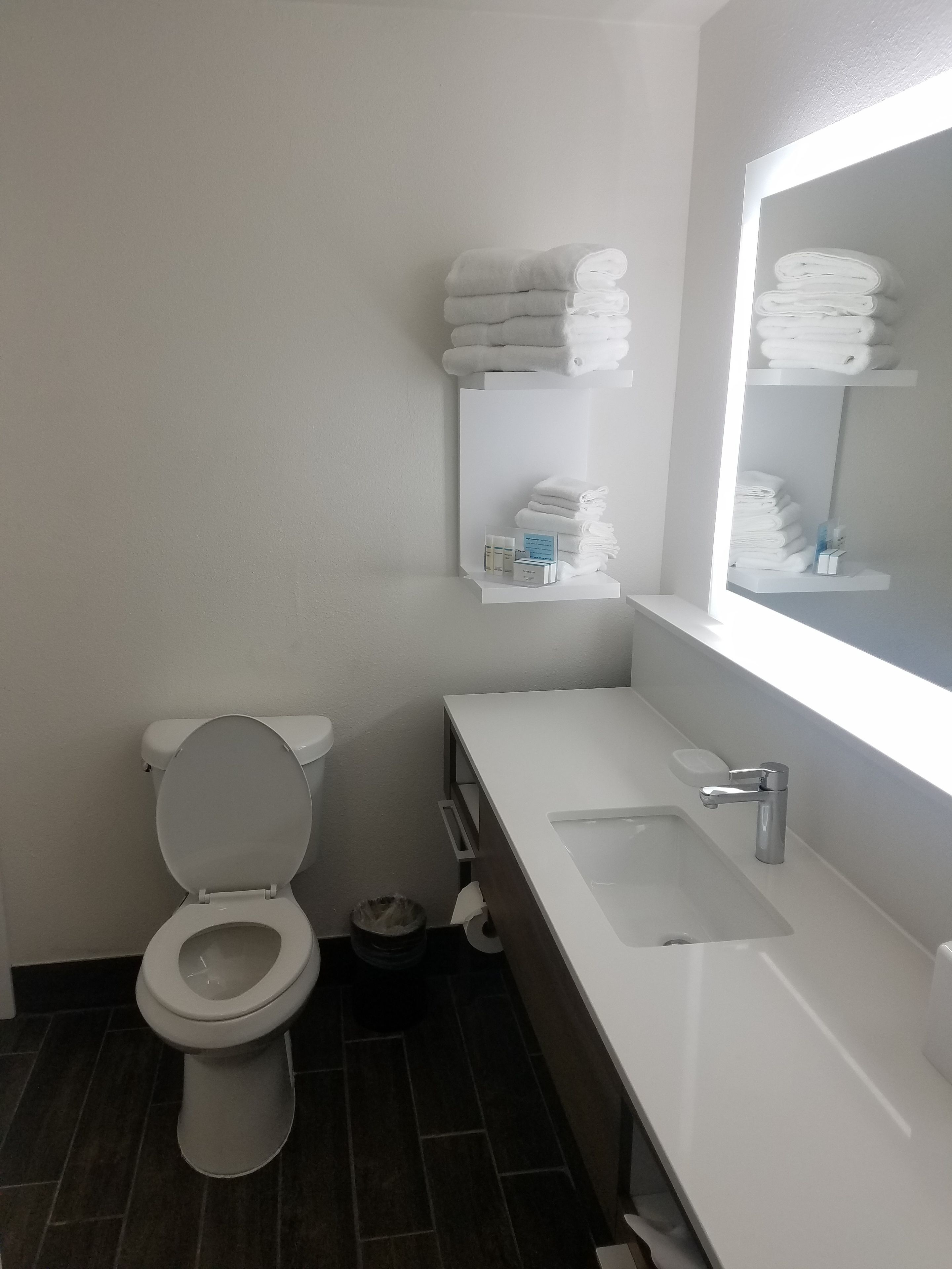 free toiletries, hair dryer, towels