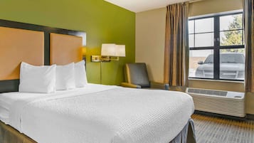 Desk, free WiFi, bed sheets
