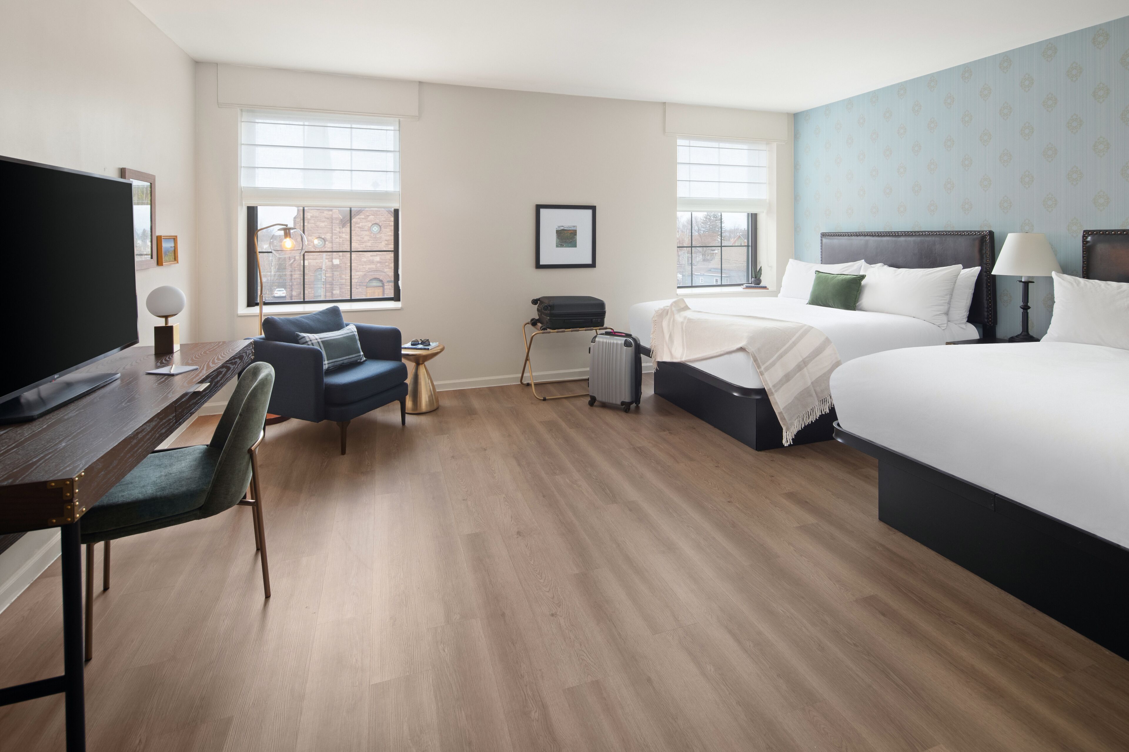 standard room, 2 queen beds | premium bedding, down duvets, iron/ironing board, free cots/infant beds