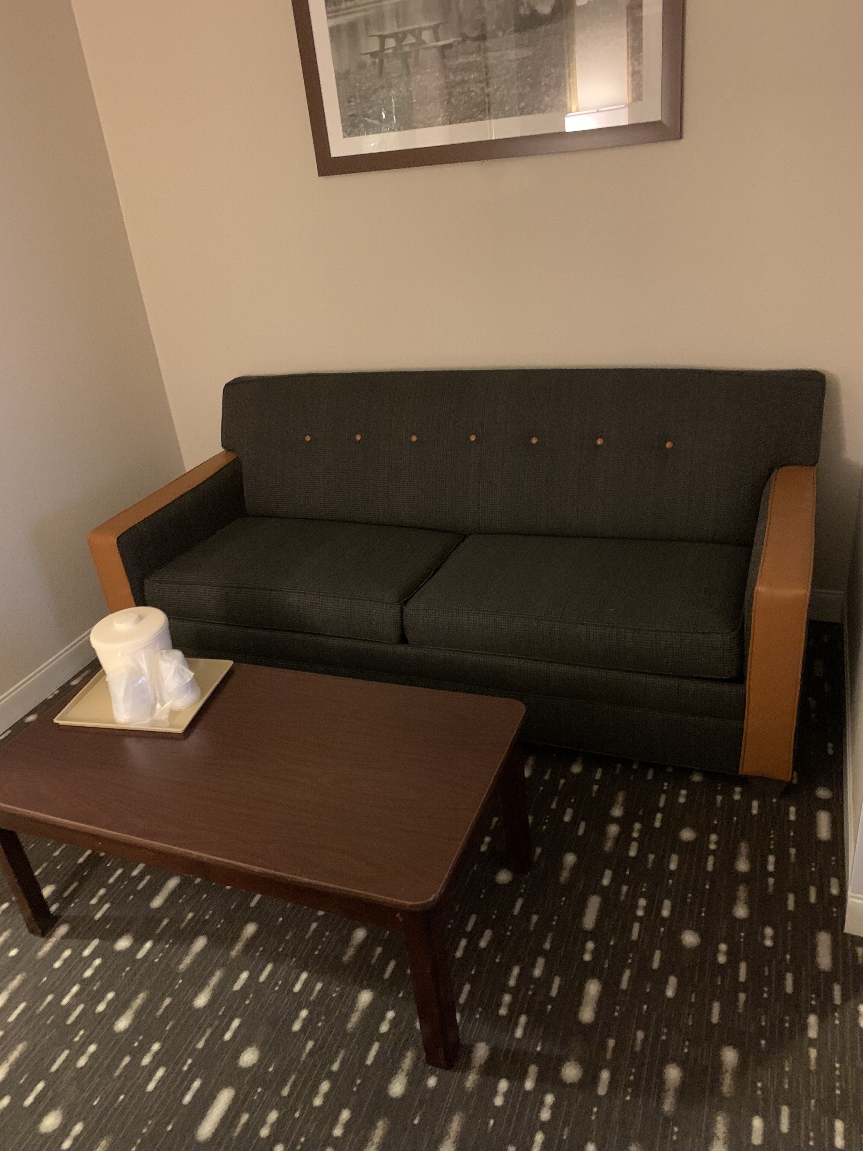 1 bedroom, desk, laptop workspace, blackout curtains