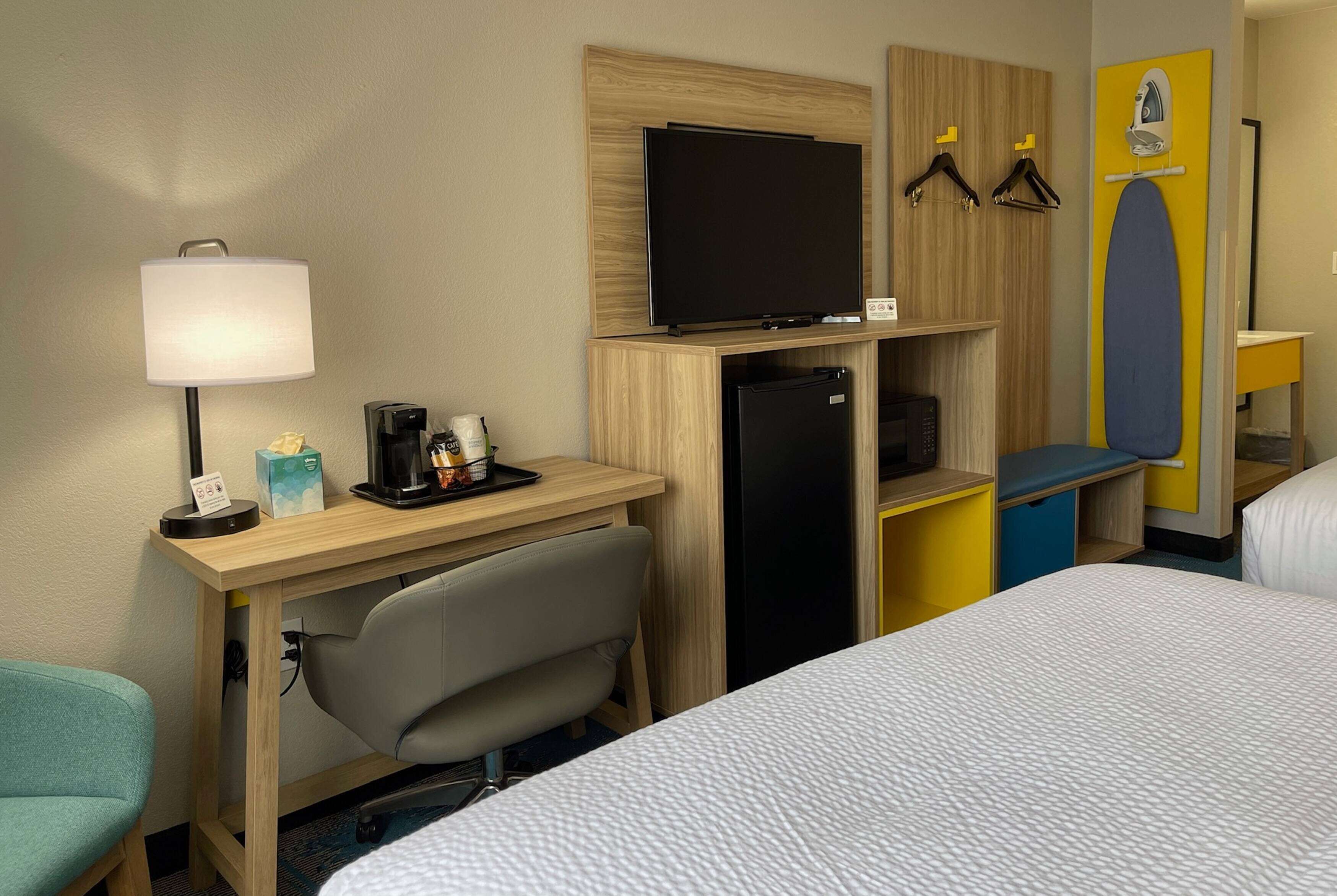 standard room, 2 queen beds | in-room safe, desk, iron/ironing board, free cots/infant beds