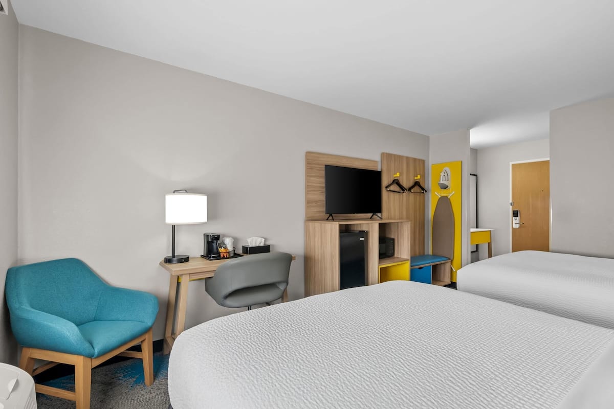 Standard Room, 2 Queen Beds | In-room safe, desk, iron/ironing board, free cribs/infant beds